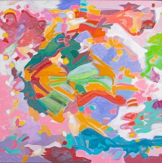 Lawrence Glickman Abstraction in Pink Acrylic