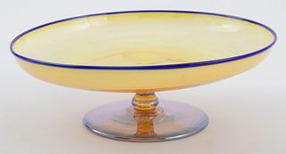 Steuben Aurene Art Glass Footed Compote Dish