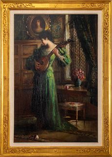 J. Haynes Williams "Mandolin Player" Oil on Canvas