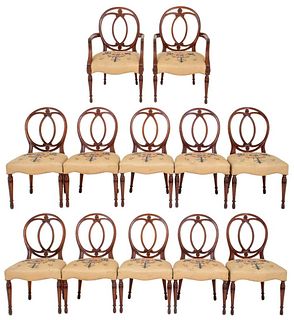 Sheraton Style Dining Chairs, 12