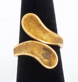 14K Yellow Gold Snake By-Pass Ring
