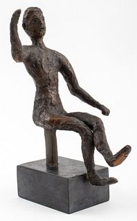 Modernist Bronze of a Seated Figure