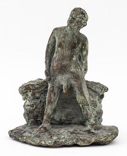 Modern Brutalist Male Nude Ceramic Sculpture