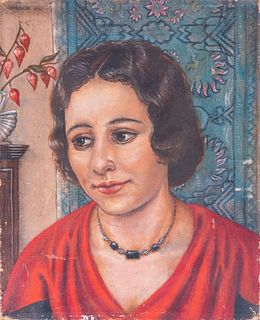 Virginia Snedeker Oil on Canvas Portrait, 1932