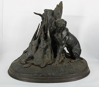Sculpture of Dog with Game.