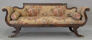 Duncan Phyfe style upholstered sofa. lg. 83 in.