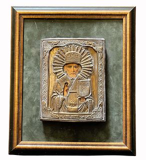 19th C. Russian Empire Silver Icon