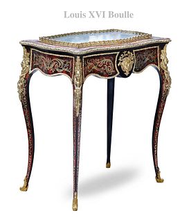 19th century French Louis XVI Style Figural Bronze Boulle Table
