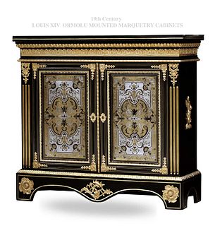 19TH C. LOUIS XIV ORMOLU MOUNTED MARQUETRY CABINET, HENRY DASSON SIGNED