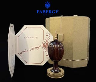 A Limited Edition Theo Faberge Signed Boxed Cocobolo Wood Scribe Egg, COA