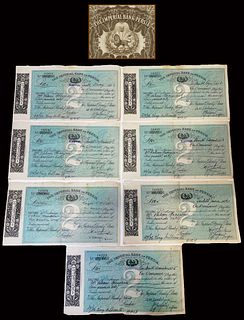 A Set Of 17 The Imperial Bank Of Persia Second Of Exchange Bank Note Checks, 1926