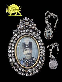 A LATE 19TH C. PERSIAN QAJAR DIAMOND INSET ORDER OF THE IMPERIAL EFFIGY