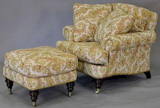 Lillian August upholstered chair and ottoman.