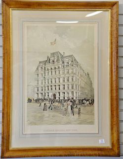 Graham, chromolithograph, Equitable Building, New York, marked in lithograph: C. Graham 99. sight size 30 1/2" x 20 1/2".  Provena...