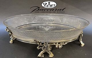 A Fine Quality Of Baccarat Crystal Silver-Plated Bronze Centerpiece, Hallmarked