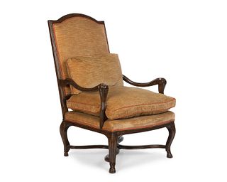 A high back English-style armchair