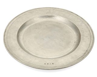 A Match "Scribed Rim" Italian pewter charger