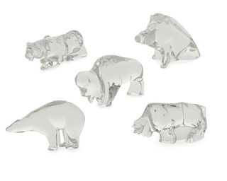 A group of Baccarat crystal animal figures