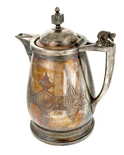 An American silver-plated hot water pitcher