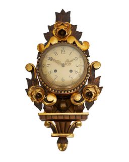 A Swedish gilt-wood cartel clock