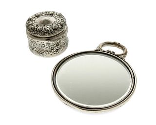 Two sterling silver vanity items