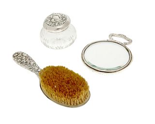 Three sterling silver vanity items