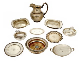 A group of sterling silver holloware