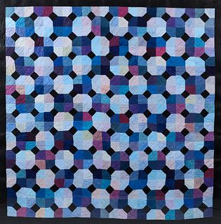Carolyn Cole handmade paper Quilt Black and Blue