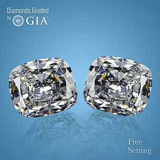 4.03 carat diamond pair Cushion cut Diamond GIA Graded 1) 2.02 ct, Color H, VVS2 2) 2.01 ct, Color H, VS1. Appraised Value: $120,000 