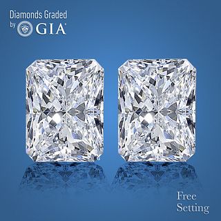 6.05 carat diamond pair Radiant cut Diamond GIA Graded 1) 3.01 ct, Color D, VS2 2) 3.04 ct, Color D, VS2. Appraised Value: $367,400 