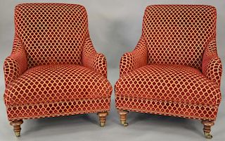 Pair of upholstered armchairs.