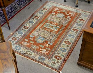 Oriental throw rug, 4' x 4'7"