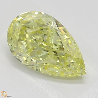 2.20 ct, Natural Fancy Yellow Even Color, SI1, Pear cut Diamond (GIA Graded), Appraised Value: $52,700 