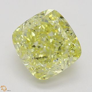 1.06 ct, Natural Fancy Yellow Even Color, IF, Cushion cut Diamond (GIA Graded), Appraised Value: $21,600 