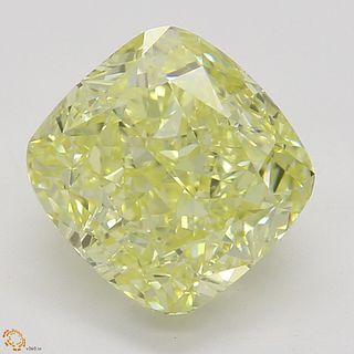 2.11 ct, Natural Fancy Yellow Even Color, VVS1, Cushion cut Diamond (GIA Graded), Appraised Value: $57,500 