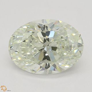 2.01 ct, Natural Light Yellow Green Color, SI1, Oval cut Diamond (GIA Graded), Appraised Value: $40,800 