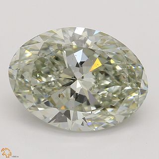 2.01 ct, Natural Light Green Yellow Color, SI2, Oval cut Diamond (GIA Graded), Appraised Value: $43,800 