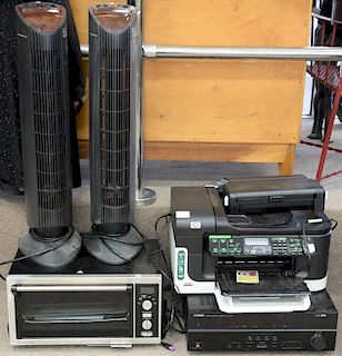 Five piece lot including two Ionic Breeze GP Silent Air purifier germicidal protection, DeLonghi convenction oven, Yamaha receiver, ...