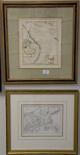 Group of eight colored lithographs and engraved maps including Europe, Illinois, New South Wales, United States, Texas, Pennsylvania...