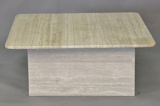 Contemporary coffee table with poured marble. ht. 17in., top: 42" x 42"