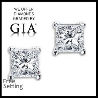 4.02 carat diamond pair Princess cut Diamond GIA Graded 1) 2.02 ct, Color G, IF 2) 2.00 ct, Color G, VVS1. Appraised Value: $162,700 