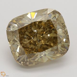 5.01 ct, Natural Fancy Dark Yellowish Brown Even Color, SI2, Cushion cut Diamond (GIA Graded), Appraised Value: $41,500 