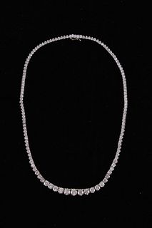 Natural Brilliant Diamond 14k White Gold Necklace