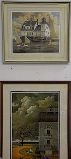Charles Wysocki (1928-2002) two prints including October Farmhouse and Lighthouse, pencil signed and numbered. sight size 15 3/4" x ...