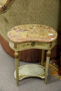 Two marble top stands. ht. 25in.