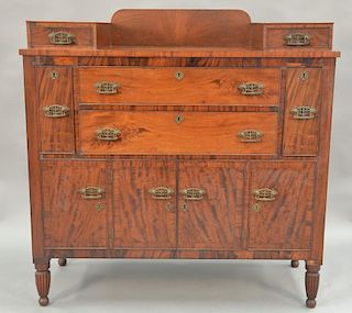 Sheraton mahogany and cherry sideboard, circa 1830. ht. 50in., wd. 47in., dp. 22in.