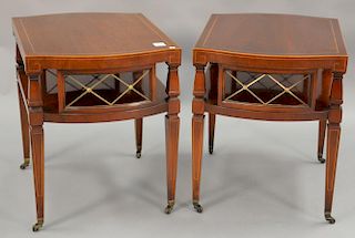 Two mahogany Weiman end tables.