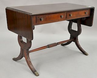Charak mahogany sofa drop leaf table. ht. 29in., top: 22" x 42"