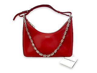 GIVENCHY Authentic Small Moon Cut Out bag in leather Dark Red
