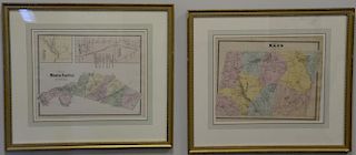 Six Atlas of New York and Vicinity hand colored engraved map including Southeast, Unionport/Westchester, North Castle, Carmel, Wood...